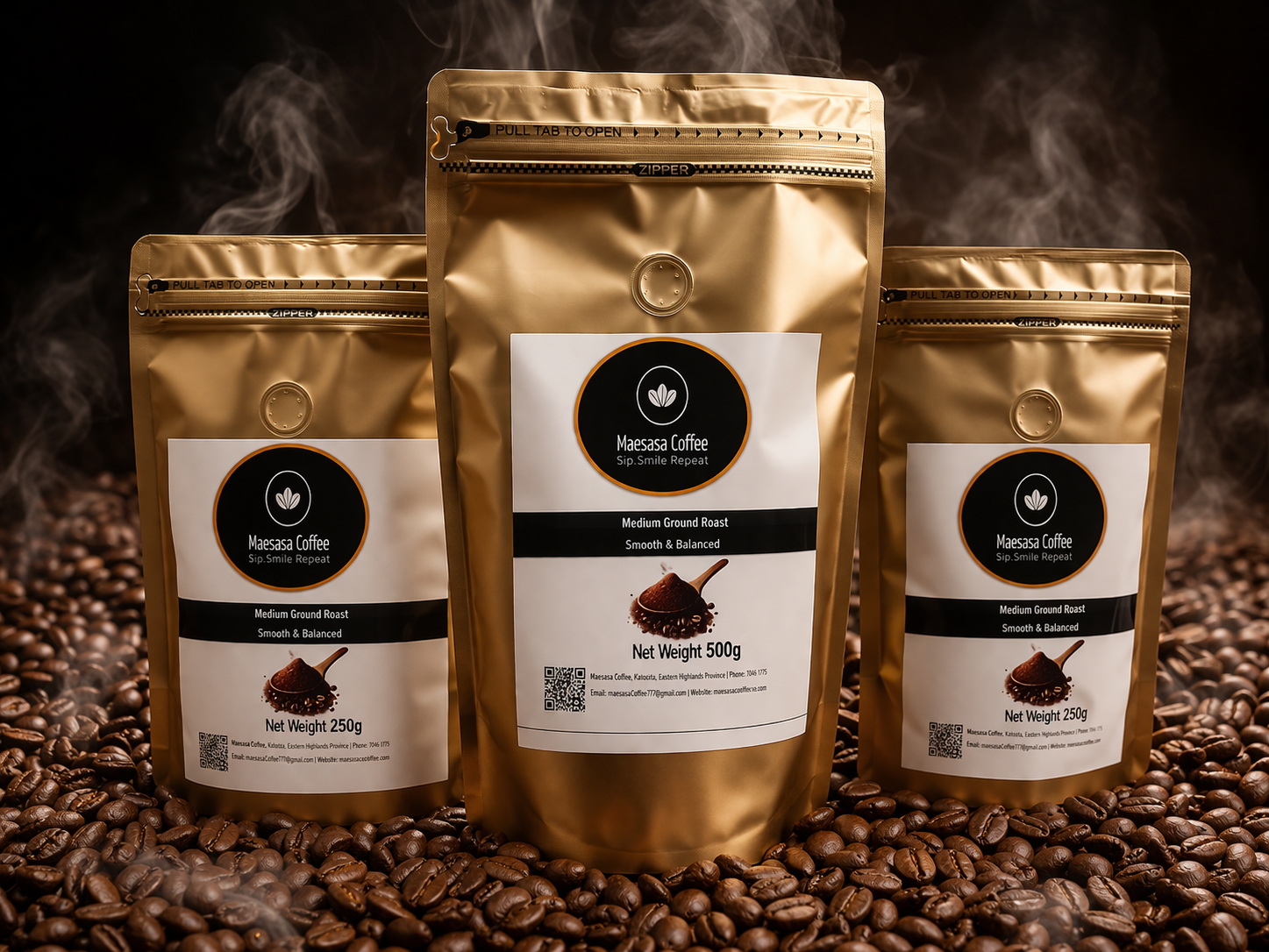 Maesasa Coffee Highlands Gold premium packaging