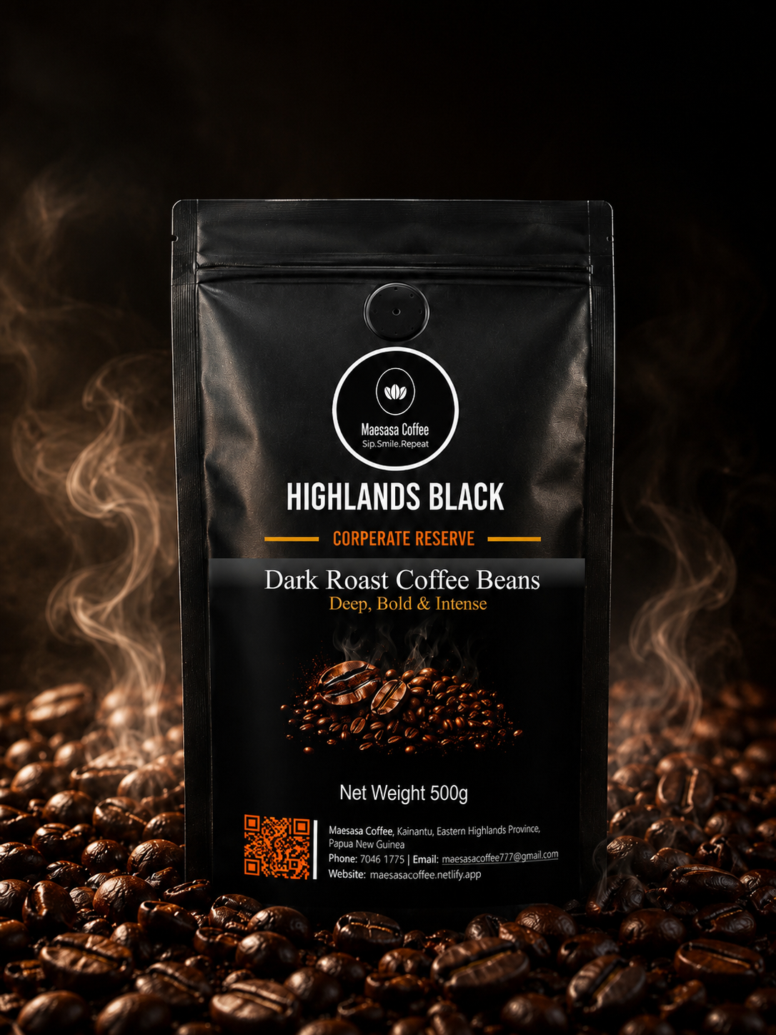 Maesasa Coffee Perl Black corporate reserve roasted beans 500g packet